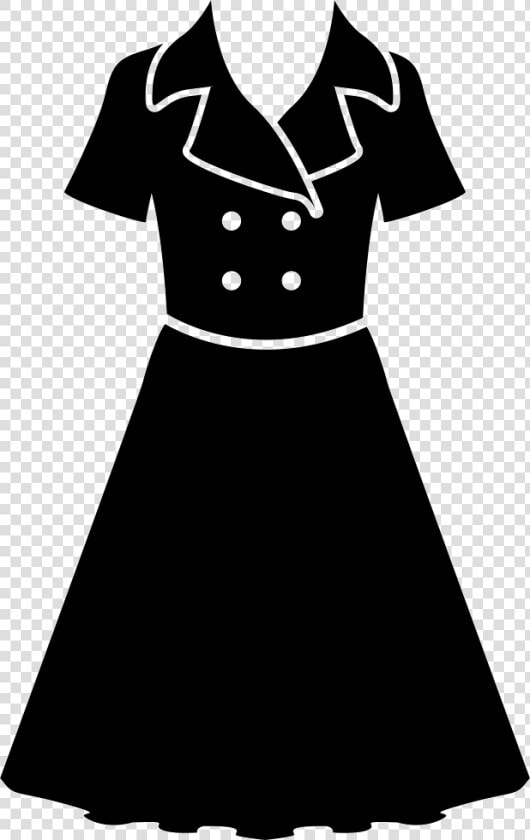 Dress Of Vintage Black Design Style   Fashion Clothes Clipart Black And White  HD Png DownloadTransparent PNG