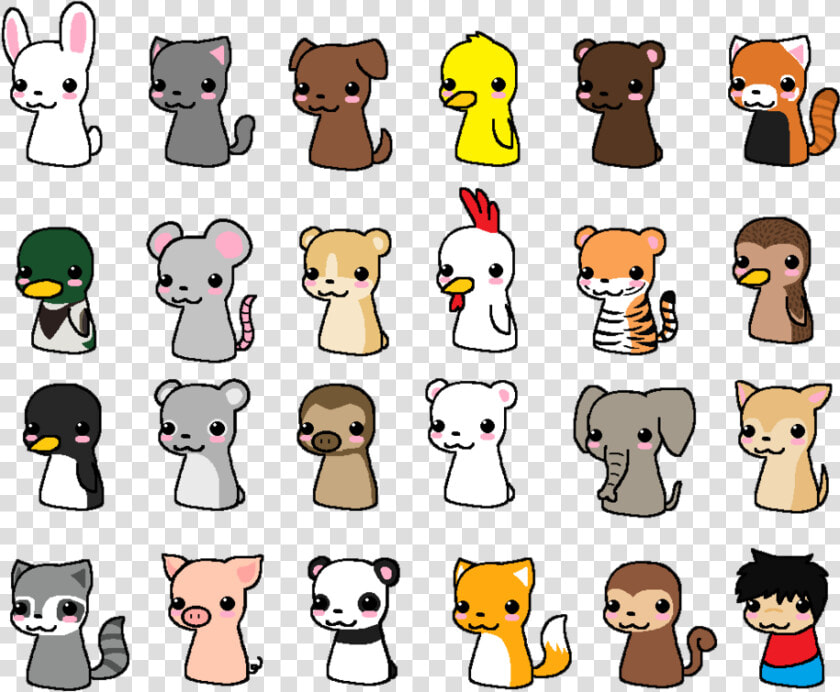 Transparent Cute Animals Png   Cute Chibi Animal Drawings  Png DownloadTransparent PNG