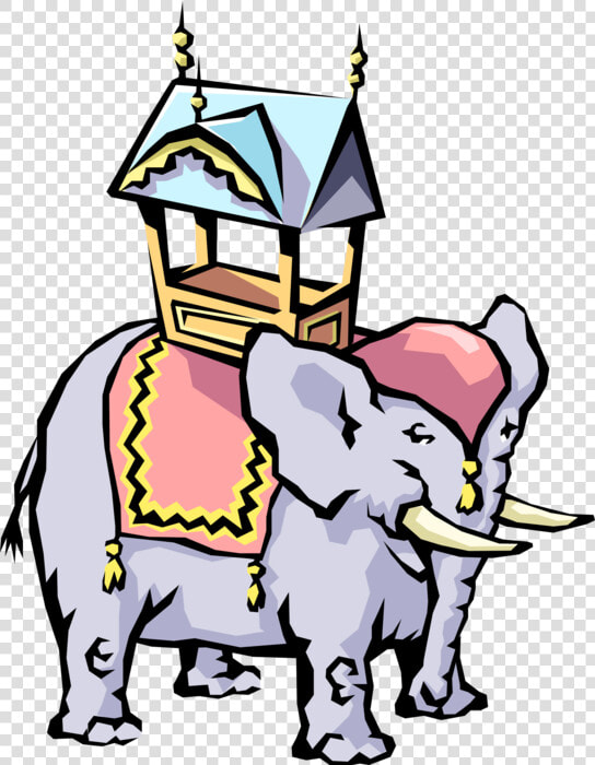 Vector Illustration Of Asian Elephant Carries Howdah  HD Png DownloadTransparent PNG