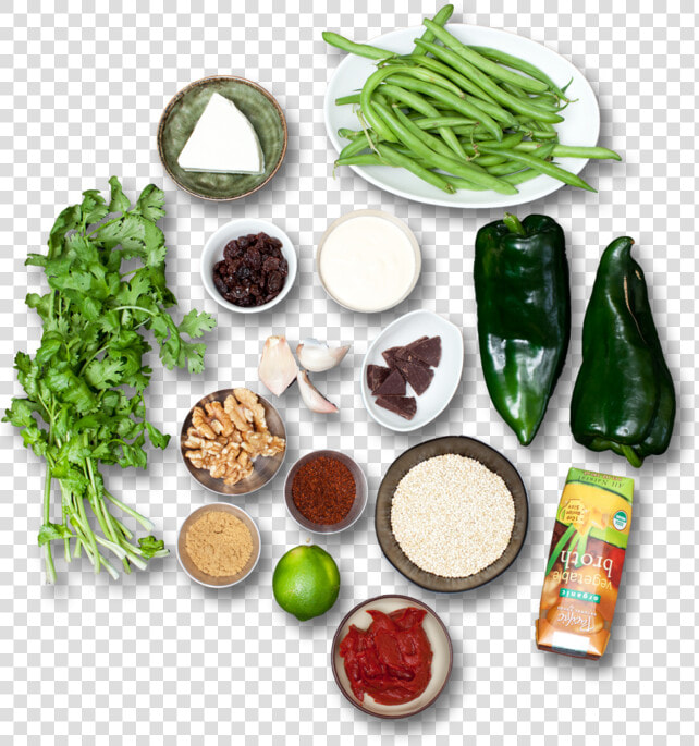 Quinoa stuffed Poblanos With Mole Sauce  amp  Green Beans   Superfood  HD Png DownloadTransparent PNG
