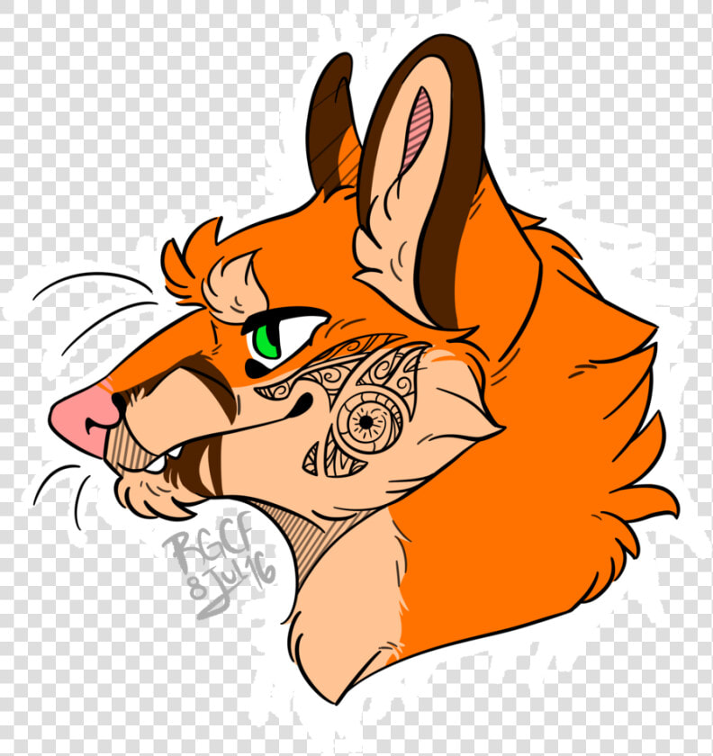 Fox Wuth Face Tatoo   Cartoon  HD Png DownloadTransparent PNG