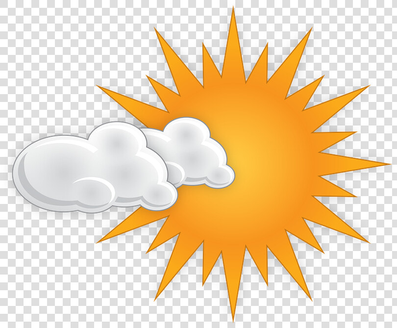 Cloudy Sunset Clipground Free Graphic Slightly Clouds   Clip Art Picture Of A Sun  HD Png DownloadTransparent PNG