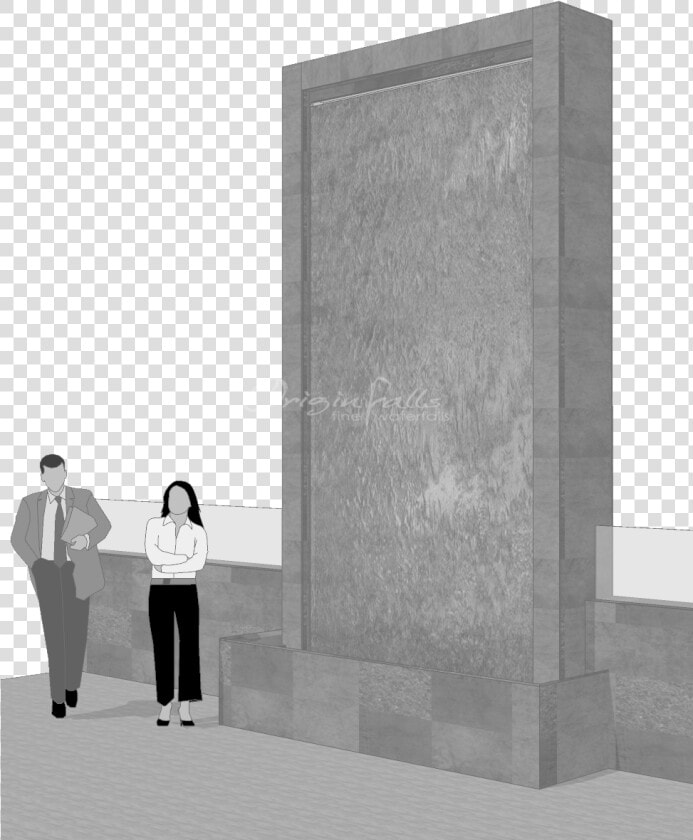 Large Scale Custom Indoor Waterfalls And Water Features   Monochrome  HD Png DownloadTransparent PNG
