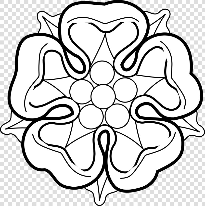 Black And White Rose Border Clip Art Heraldic   Heraldic Rose Clip Art  HD Png DownloadTransparent PNG