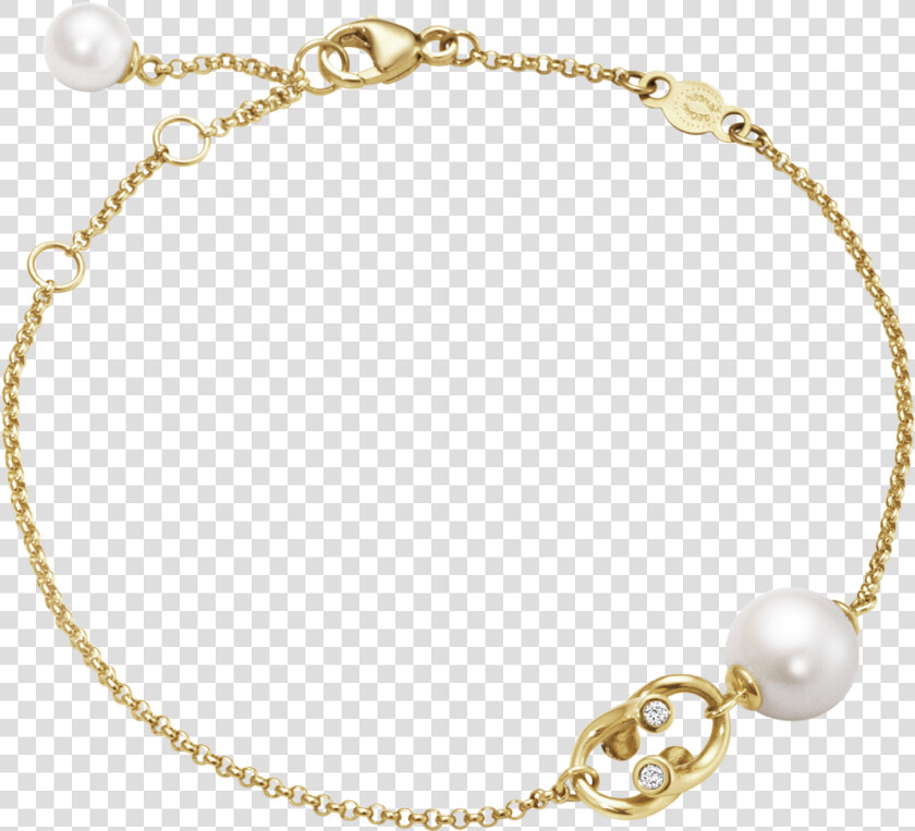 Yellow Gold With Pearls And Diamonds   Guld Armbånd Med Perle  HD Png DownloadTransparent PNG