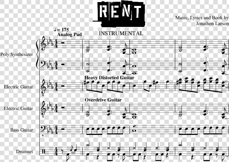 Musical Rent Full Score  HD Png DownloadTransparent PNG