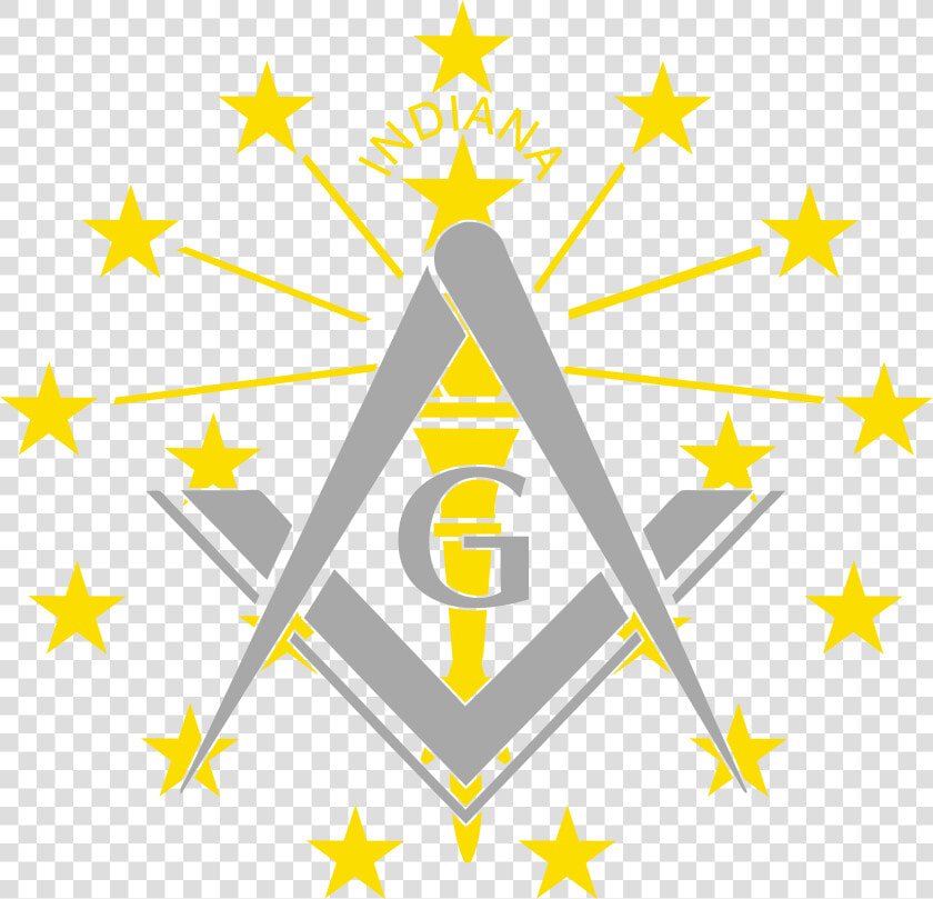 Image Of Indiana Flag Square And Compass   Indiana State Flag Logo  HD Png DownloadTransparent PNG