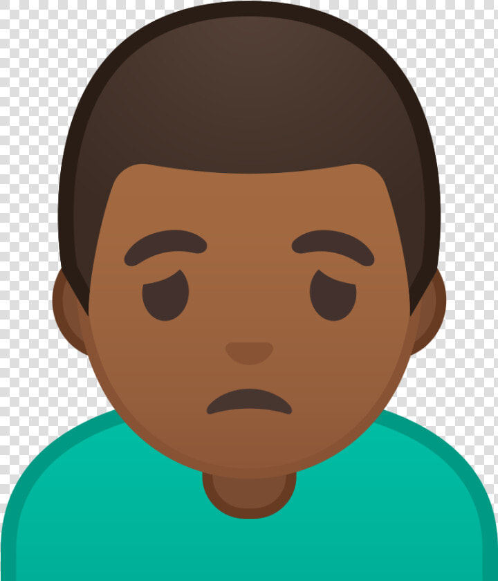 Man Frowning Medium Dark Skin Tone Icon   Black Man Emoji Hand On Face  HD Png DownloadTransparent PNG