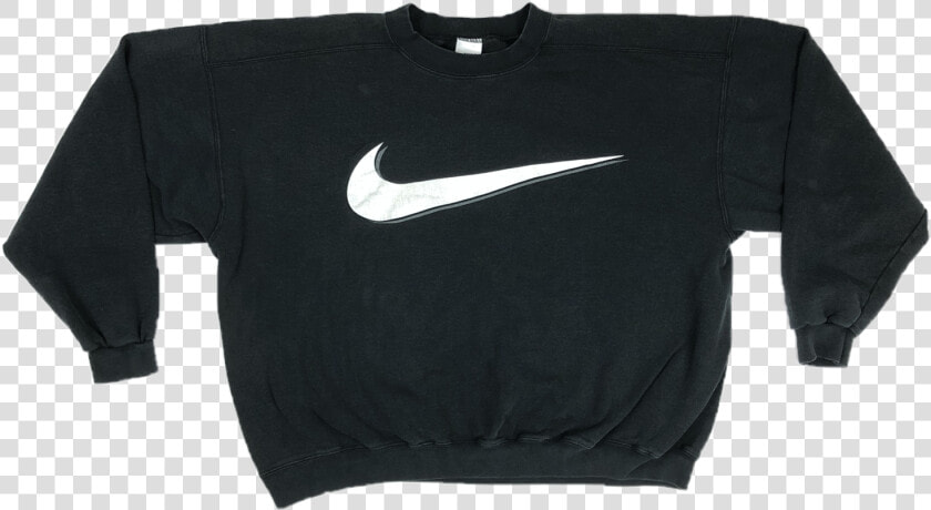 Black Nike Big Swoosh Crewneck   Nike Big Swoosh Crewneck  HD Png DownloadTransparent PNG