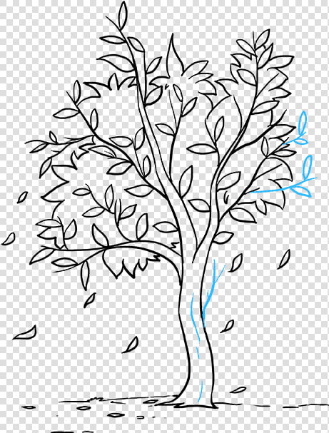 How To Draw Fall Tree   Easy Fall Tree Drawing  HD Png DownloadTransparent PNG