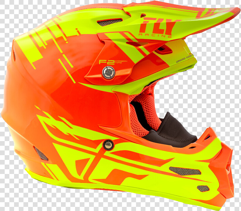 Fly F2 Cold Hi Vis Orange 2   Motorcycle Helmet  HD Png DownloadTransparent PNG