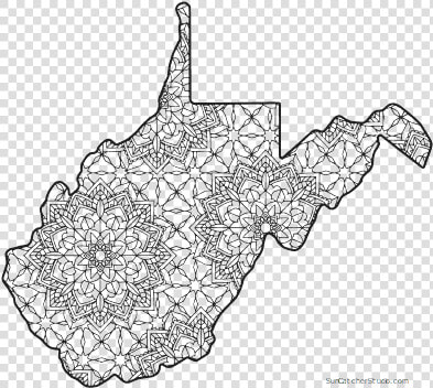 Free Printable West Virginia Coloring Page With Pattern   Outline West Virginia  HD Png DownloadTransparent PNG