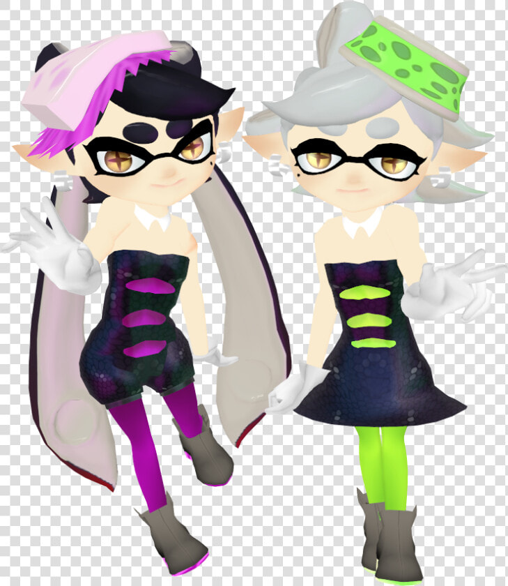 Squid Sisters アオリ  amp  ホタル © しばいぬ♀ download  pass   Splatoon Squid Sisters Mmd  HD Png DownloadTransparent PNG