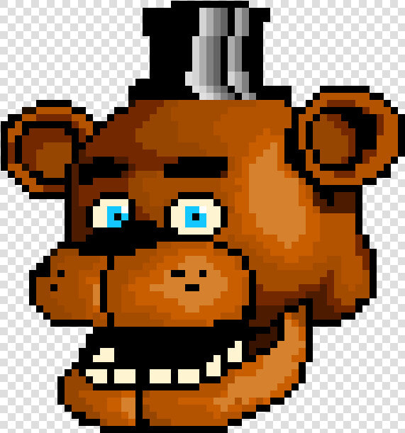 Transparent Freddy Head Png   Freddy Fnaf Pixel Art Minecraft  Png DownloadTransparent PNG