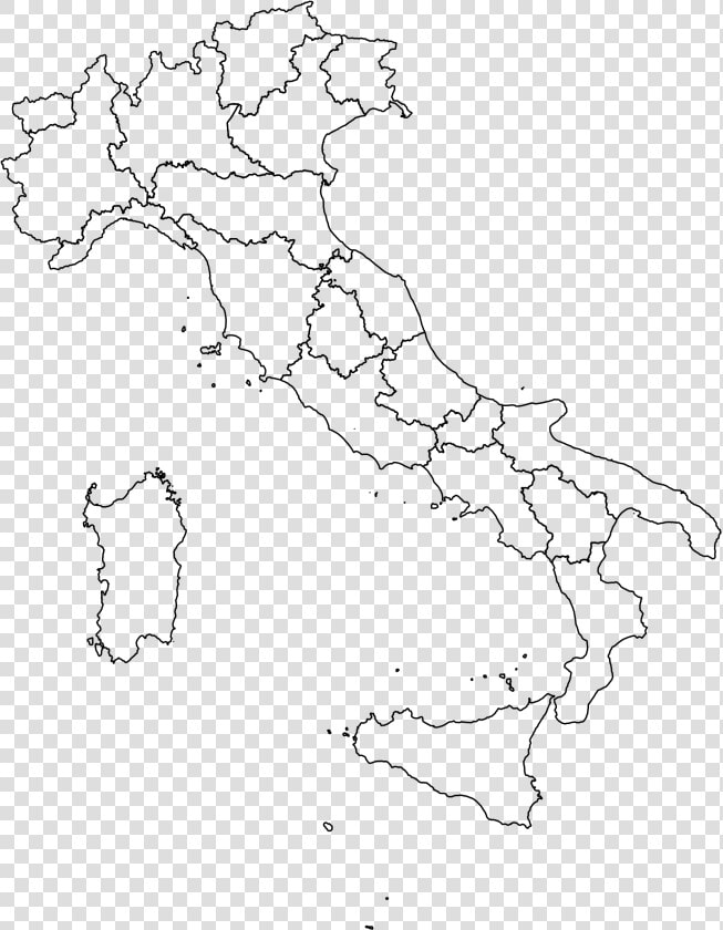 Transparent Big Rig Clipart   Italy Map Outline Regions  HD Png DownloadTransparent PNG
