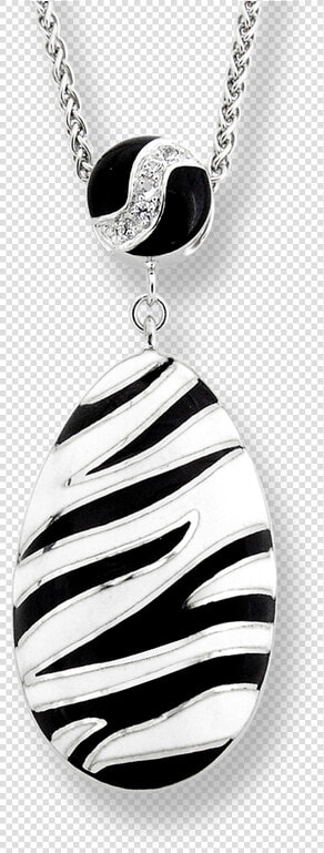 Nicole Barr Designs Sterling Silver Zebra Stripes Necklace white   Locket  HD Png DownloadTransparent PNG