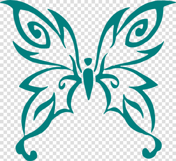 Teal Butterfly Clip Art At Clker   Butterfly Ovarian Cancer Ribbon  HD Png DownloadTransparent PNG