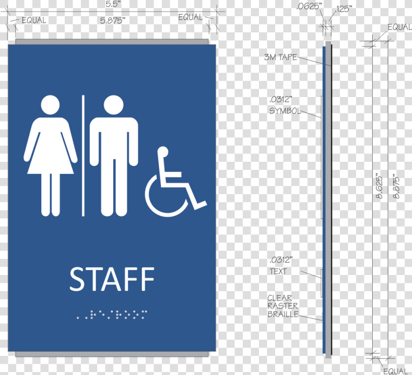 Ada Braille Staff Restroom Sign   Unisex Ada Restroom Sign  HD Png DownloadTransparent PNG