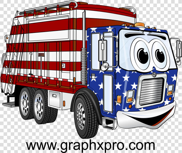 Red White Blue Garbage Truck Cartoon   Garbage Collection Cartoon Garbage Truck Png  Transparent PngTransparent PNG