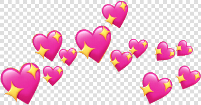  sticker  heart  apple  emoji  sparkle  sparkleheart   Pink Heart Crown Transparent  HD Png DownloadTransparent PNG
