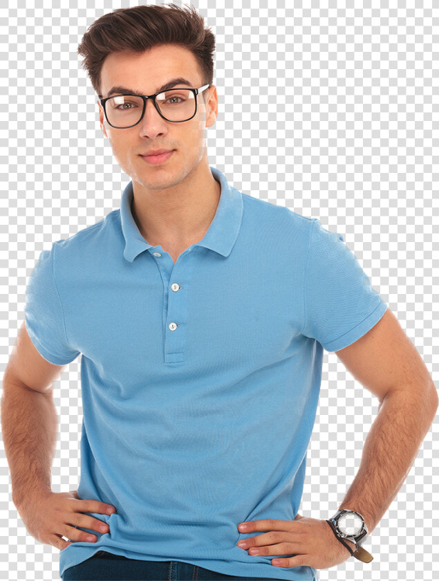 Prmo Vdo Mckp   Polo Shirt And Glasses  HD Png DownloadTransparent PNG
