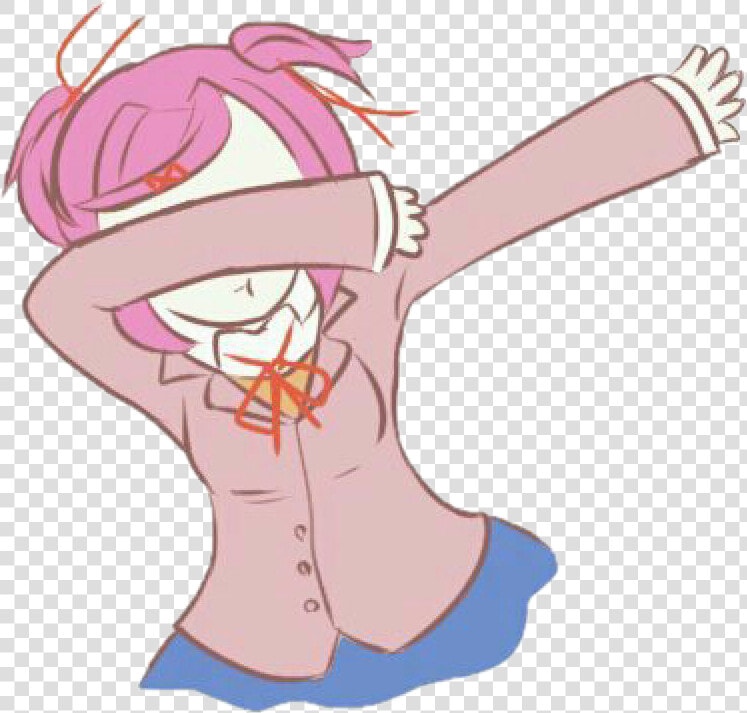 Freetoedit Dokidokiliteratureclub Natsuki Dab Lol Pink   Dabbing Monika  HD Png DownloadTransparent PNG