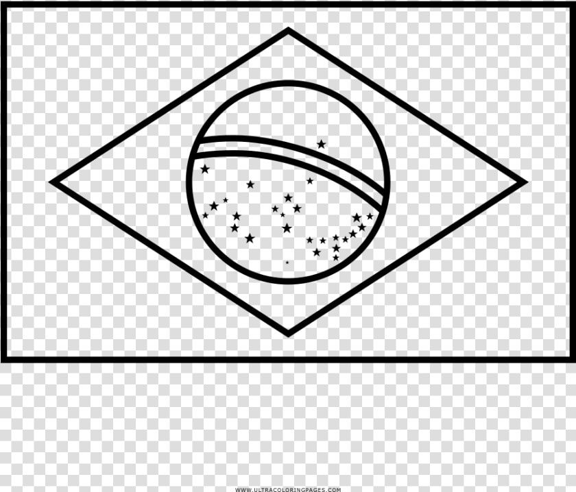 Brazil Flag Coloring Page   Outline Of Brazil Flag  HD Png DownloadTransparent PNG