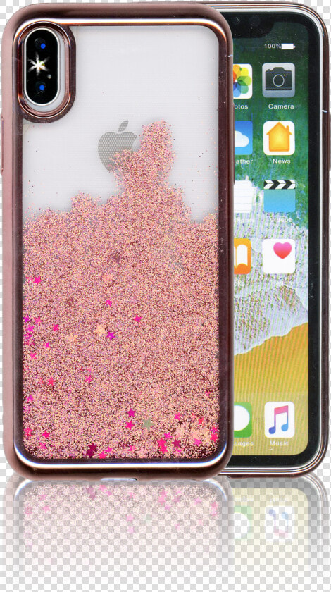 Iphone X 10 xs Mm Electroplated Water Glitter Case   Iphone Xs Water Case  HD Png DownloadTransparent PNG
