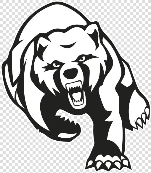 Furious Outline Running Grizzly Bear Tattoo Design   Catholic High School Bears  HD Png DownloadTransparent PNG