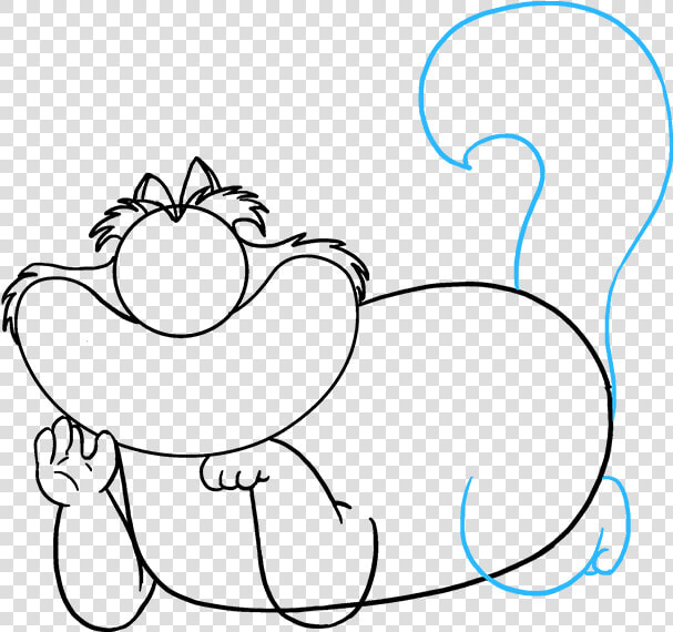 How To Draw Cheshire Cat   Cheshire Cat Tail Drawing  HD Png DownloadTransparent PNG