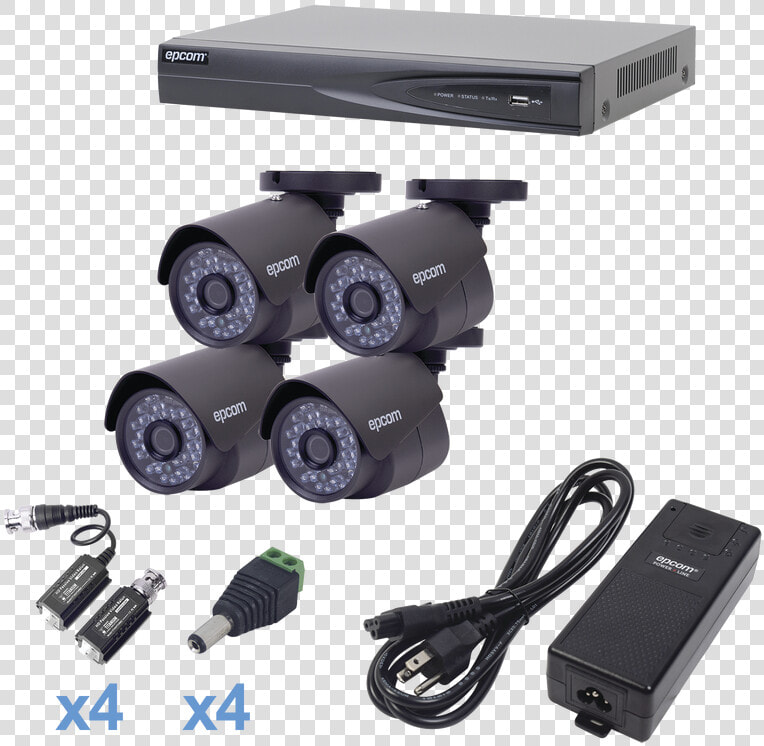 Kit De 4 Camaras Bala De Vigilancia Turbo Hd Disco   Camaras De Seguridad Epcom  HD Png DownloadTransparent PNG