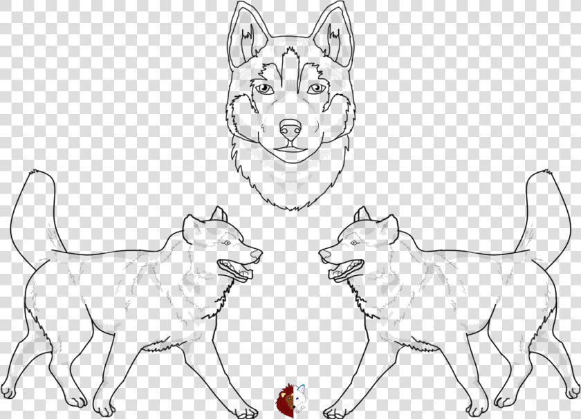 Full Size Of Husky Drawing Easy Step By Cute Puppy   Line Art  HD Png DownloadTransparent PNG