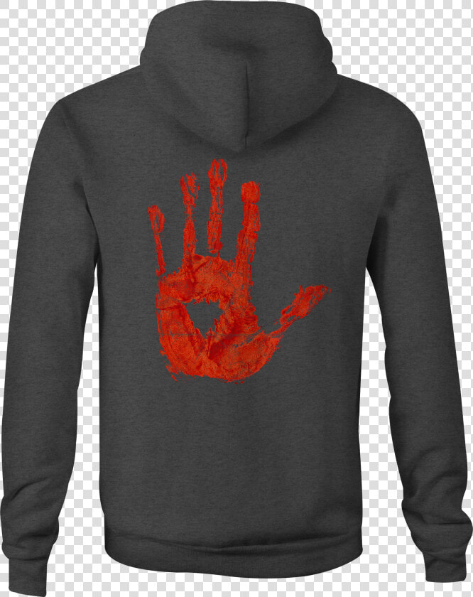 Zombie Zip Up Hoodie Bloody Handprint Hooded Sweatshirt   Sweatshirt  HD Png DownloadTransparent PNG