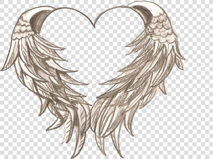 Drawing Heart Angel Tattoo Coloring Book   Angel Wings Tattoo With Halo  HD Png DownloadTransparent PNG