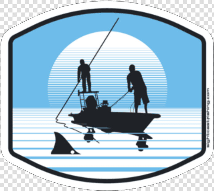 Sight Cast Redfish Poling Skiff Fly Fishing Sticker   Fisherman  HD Png DownloadTransparent PNG