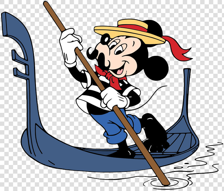 Mickey On A Gondola   Mickey Mouse Italy Coloring Pages  HD Png DownloadTransparent PNG