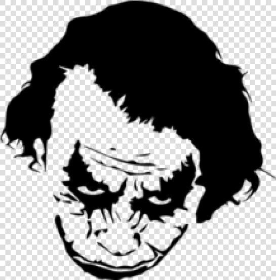 Joker Harley Quinn Stencil Art   Heath Ledger Joker Black And White Art  HD Png DownloadTransparent PNG