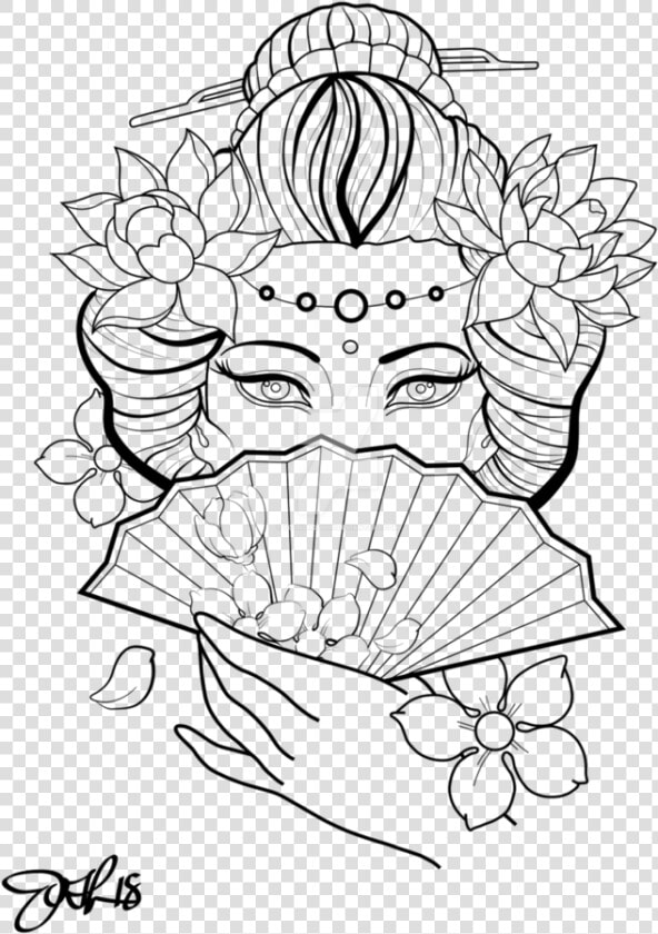 Drawing Desings Face   Geisha Tattoo Design  HD Png DownloadTransparent PNG