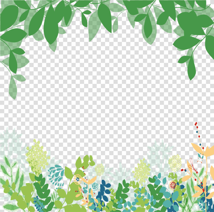 Transparent Clipart Green Leaves Border   Green Floral Border Png  Png DownloadTransparent PNG