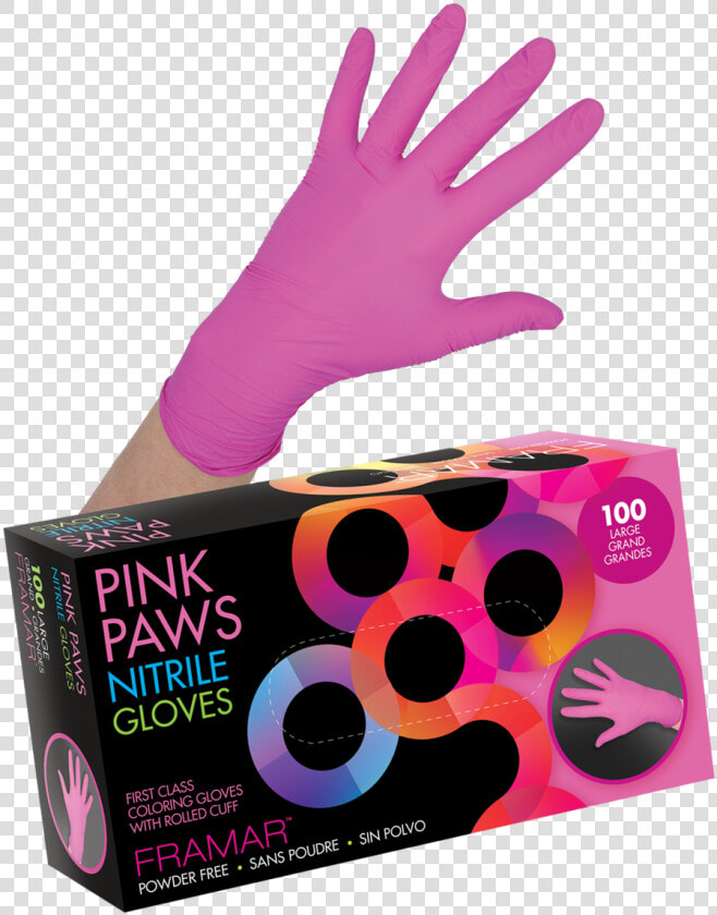 Pink Paws Nitrile Gloves  HD Png DownloadTransparent PNG