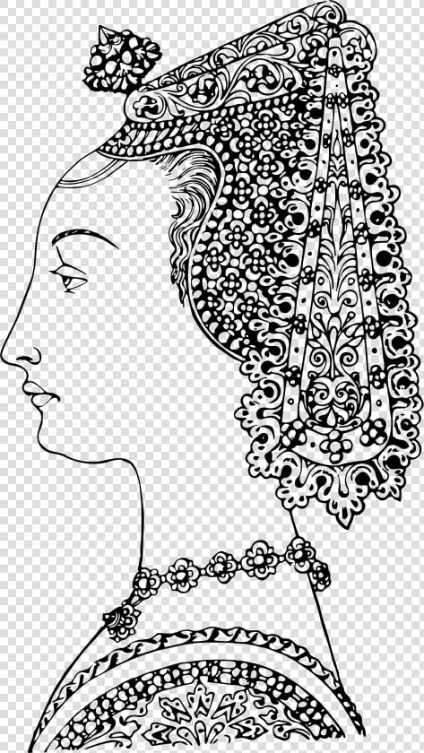 Lady With Ornate Headdress Clip Arts   Illustration  HD Png DownloadTransparent PNG