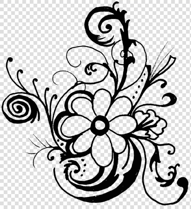Frogs Clip Art   Flower Black And White  HD Png DownloadTransparent PNG