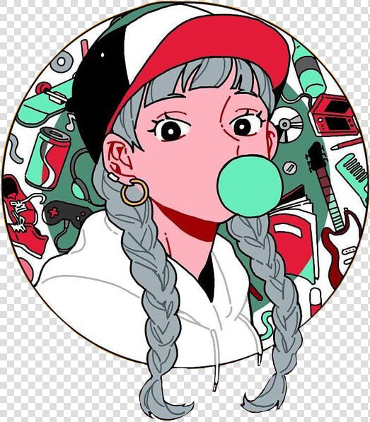Rikkisgirl Girl Braids Anime Animegirl Kawaii Kawaiigir   Anime Girl Two Braids Sketch  HD Png DownloadTransparent PNG