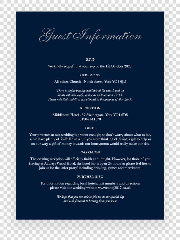 Stylish Sparkle Wedding Information Card   Calligraphy  HD Png DownloadTransparent PNG