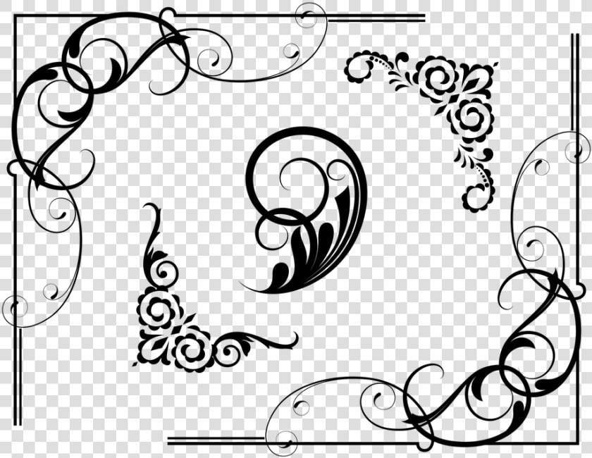 Border  Frame  Flowers  Floral   Transparent Swirl Border  HD Png DownloadTransparent PNG