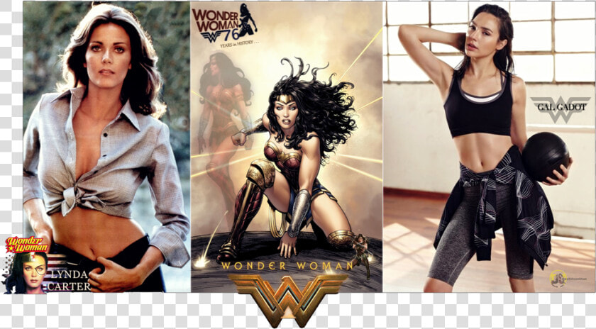Wonder Woman Then And Now Lynda Carter And Gal Gadot   Wonder Woman Lynda Carter Gal Gadot  HD Png DownloadTransparent PNG