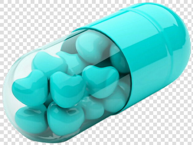 ⚫💊⚫  ftestickers  pill  pills  hearts  blue   Love Pills  HD Png DownloadTransparent PNG