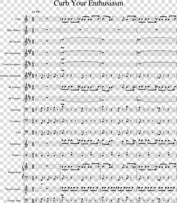 Curb Your Enthusiasm Sheet Music Trombone  HD Png DownloadTransparent PNG
