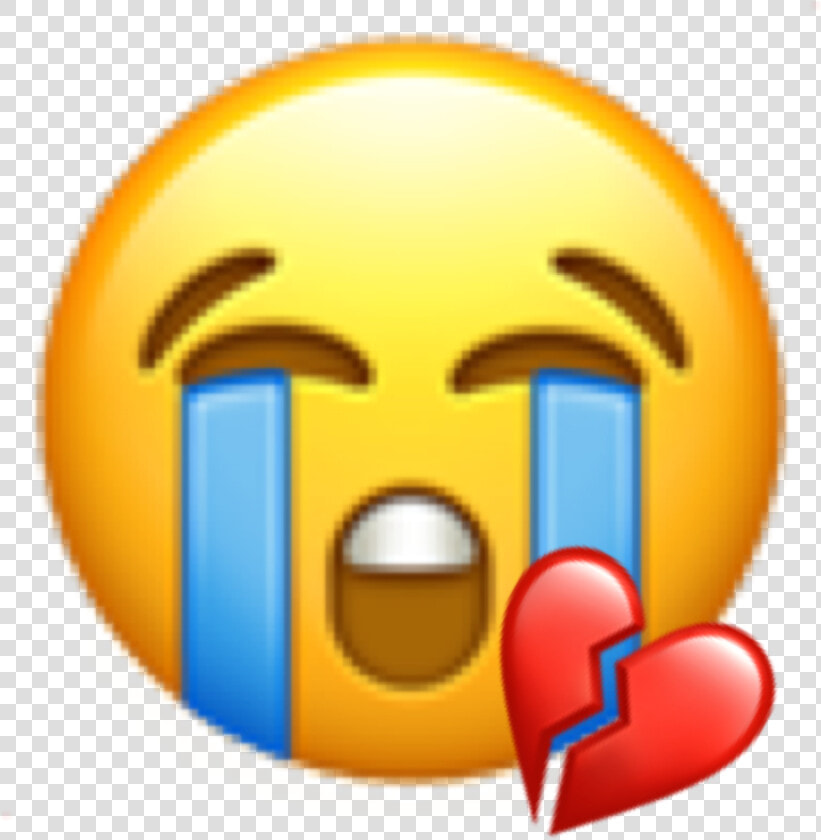  cry  sad  emoji  tear  tears  heart  heartbreak  break  HD Png DownloadTransparent PNG