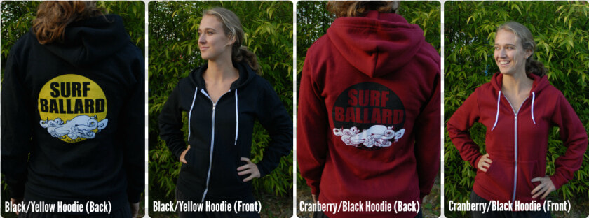 Surf Ballard Xip up Unisex Hoodies In Black And Cranberry   Hoodie  HD Png DownloadTransparent PNG